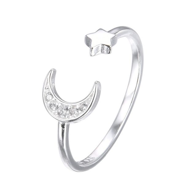 Anillo Ajustable de Luna y Estrella
